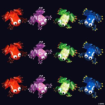 Flashing Squishy Frog With Beads - 12 Pieces