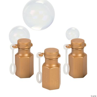 Metallic Gold Hexagon Bubble Bottles - 48 Pieces