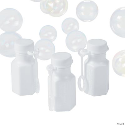 White Hexagon Bubble Bottles - 48 Pieces