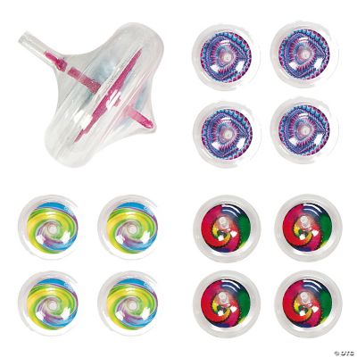 Gid Tie Dyed Spin Tops - 12 Pieces