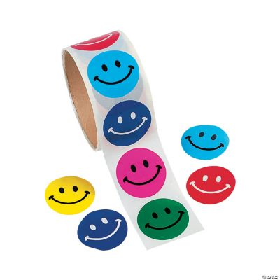 Round Smile Face Stickers - 100 Pieces