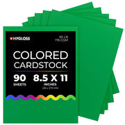 Hygloss Colored Cardstock - 8.5"x11", 90 sheets, Dark Green