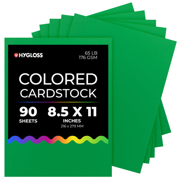 Hygloss Colored Cardstock - 8.5"x11", 90 sheets, Dark Green