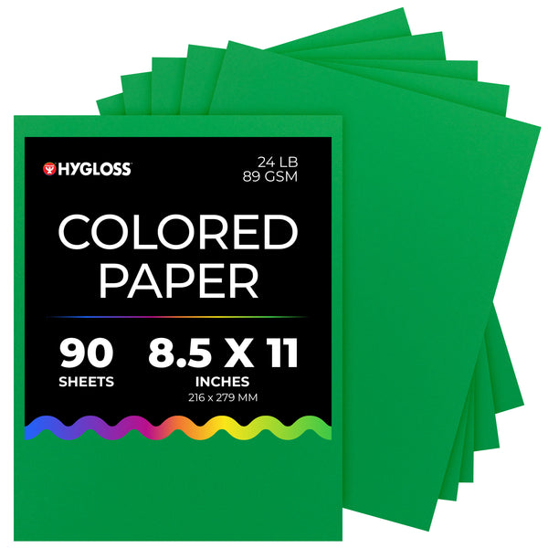 Hygloss Colored Paper - 8.5"x11", 90 count, Dark Green