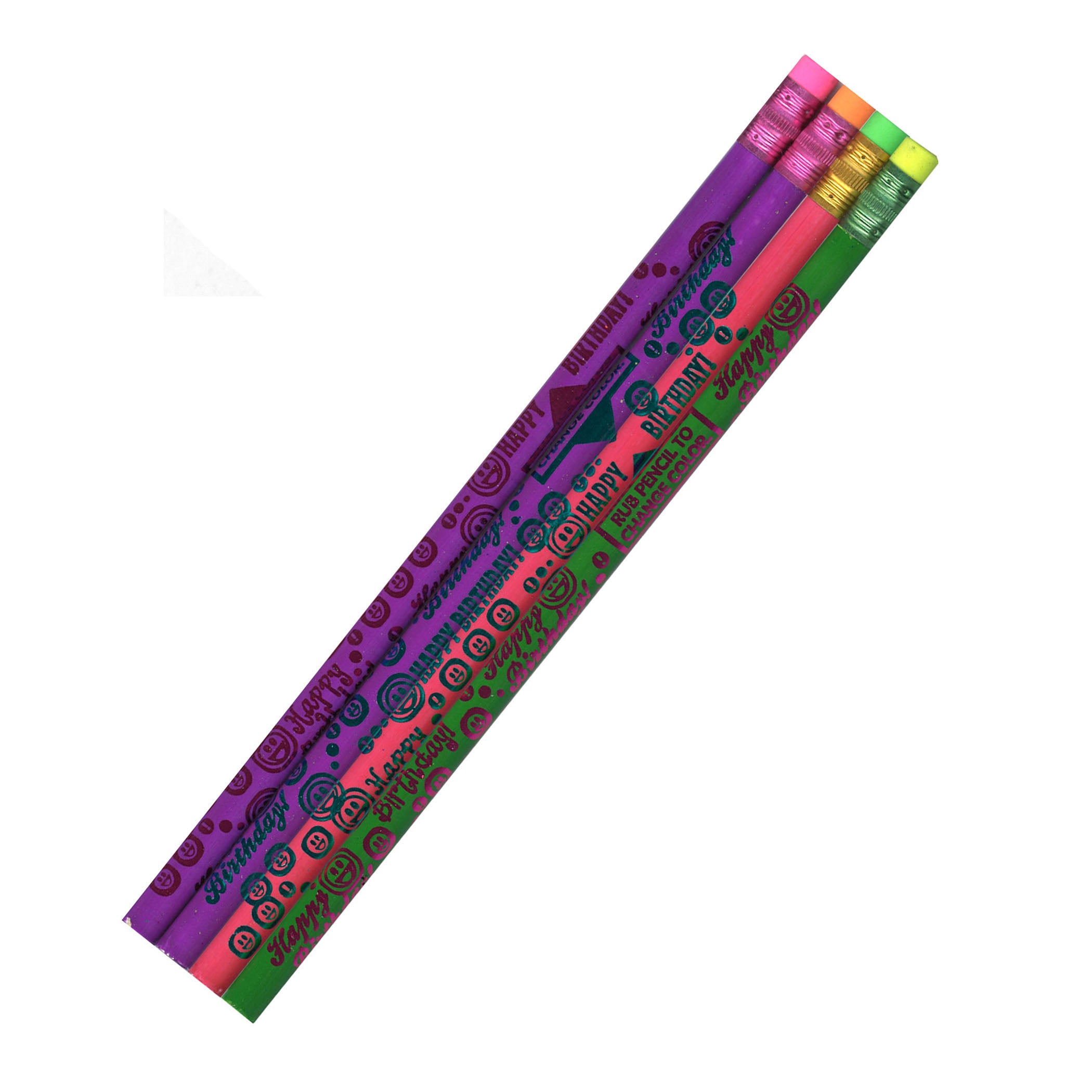 Thermo Happy Birthday Pencils, Assorted Colors, Pack of 12