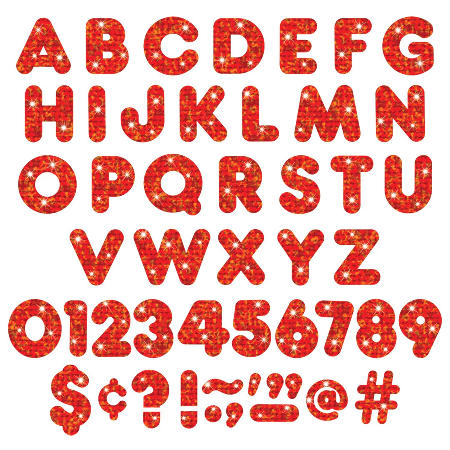 Red Sparkle 4" Casual UC Ready Letters®