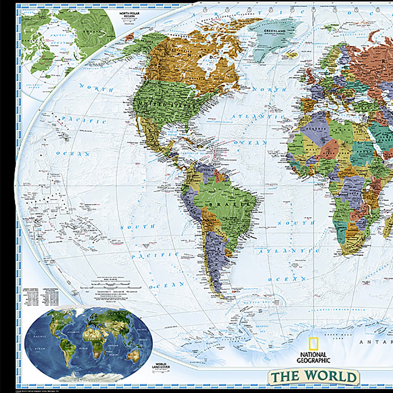 World Decorator Map, Laminated, 46" x 30.5"