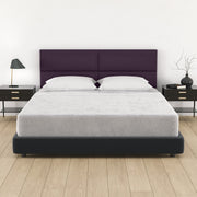 Jaxx Panelist Modern Padded Headboard – Set of 4 Wall Mounted Panels (Each 11.25" x 30") - Queen, Vegan Leather, Kalamata Purple