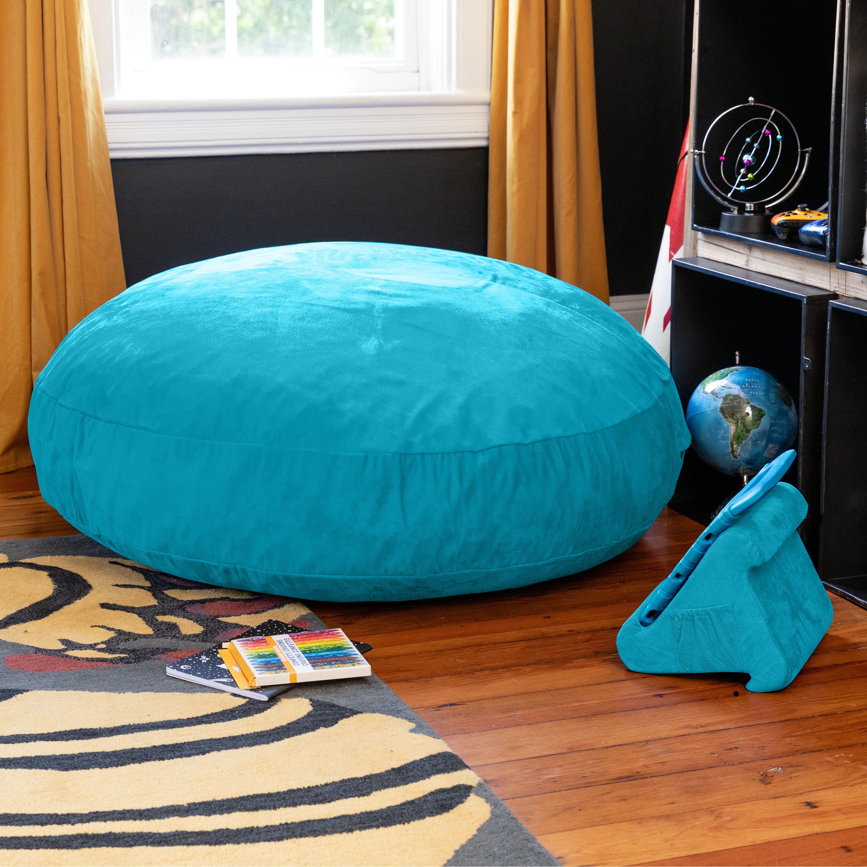 Jaxx Cocoon 4 Foot Bean Bag Chair and Crash Pad, Aqua