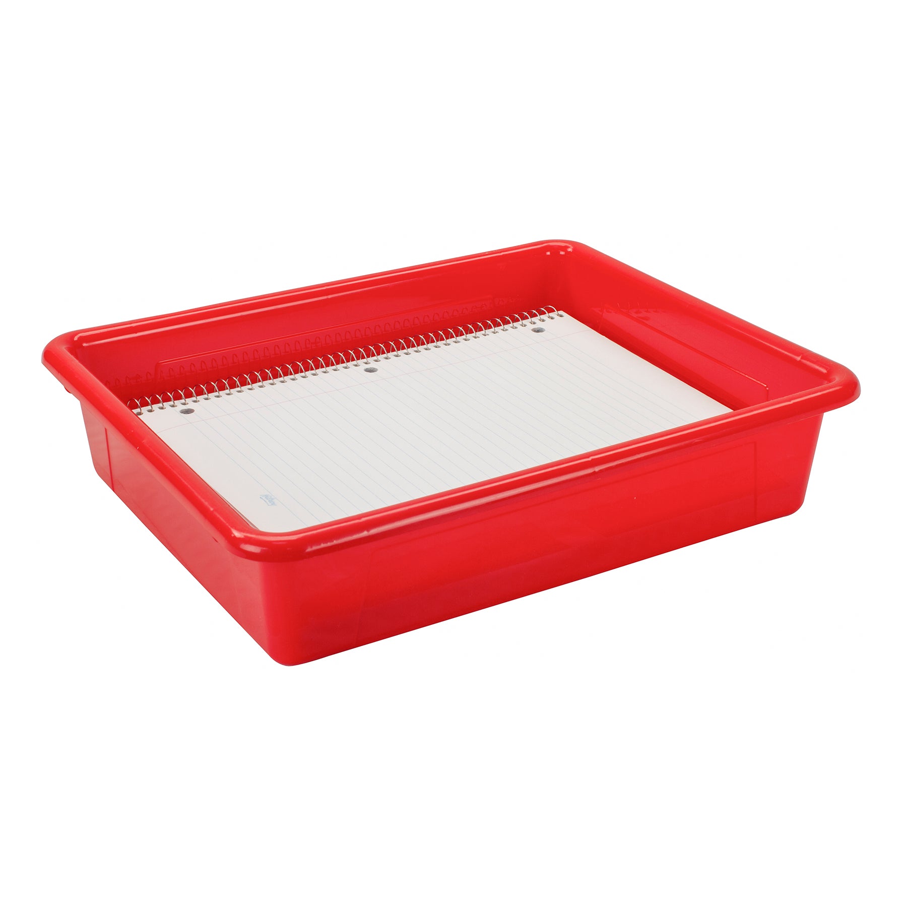 Flat Storage Tray, Red, Pack of 5