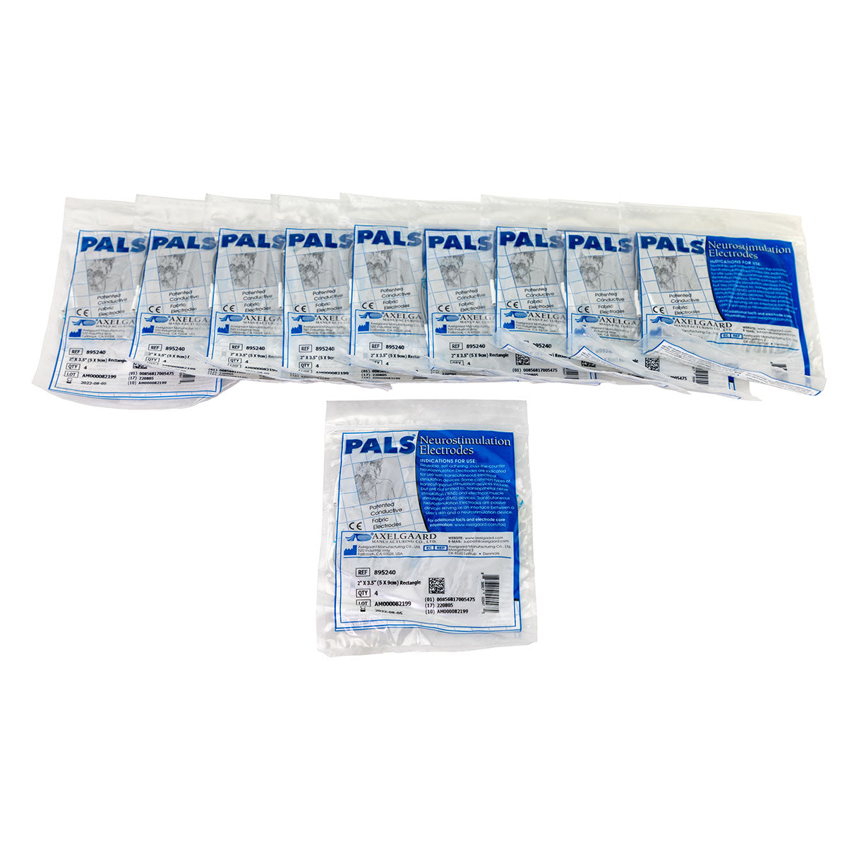 PALS electrodes, clear poly back, 2" x 3.5" rectangle, 40/case
