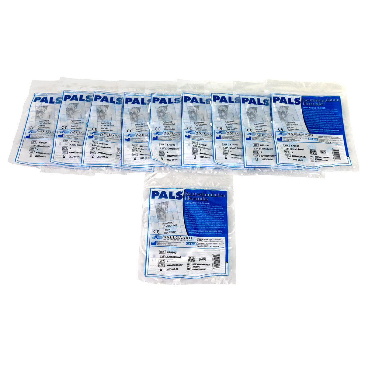 PALS electrodes, clear poly back, 1.25" round, 40/case