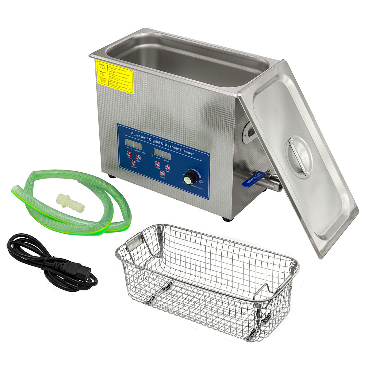 Pulsator Ultrasonic Cleaner, 1.6 gallon (6L) with adjustable time, temperature, and power