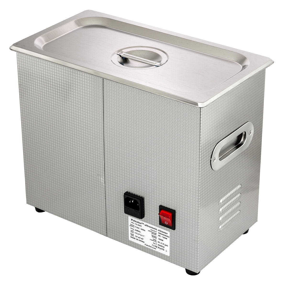 Pulsator Ultrasonic Cleaner, 1.6 gallon (6L) with adjustable time, temperature, and power