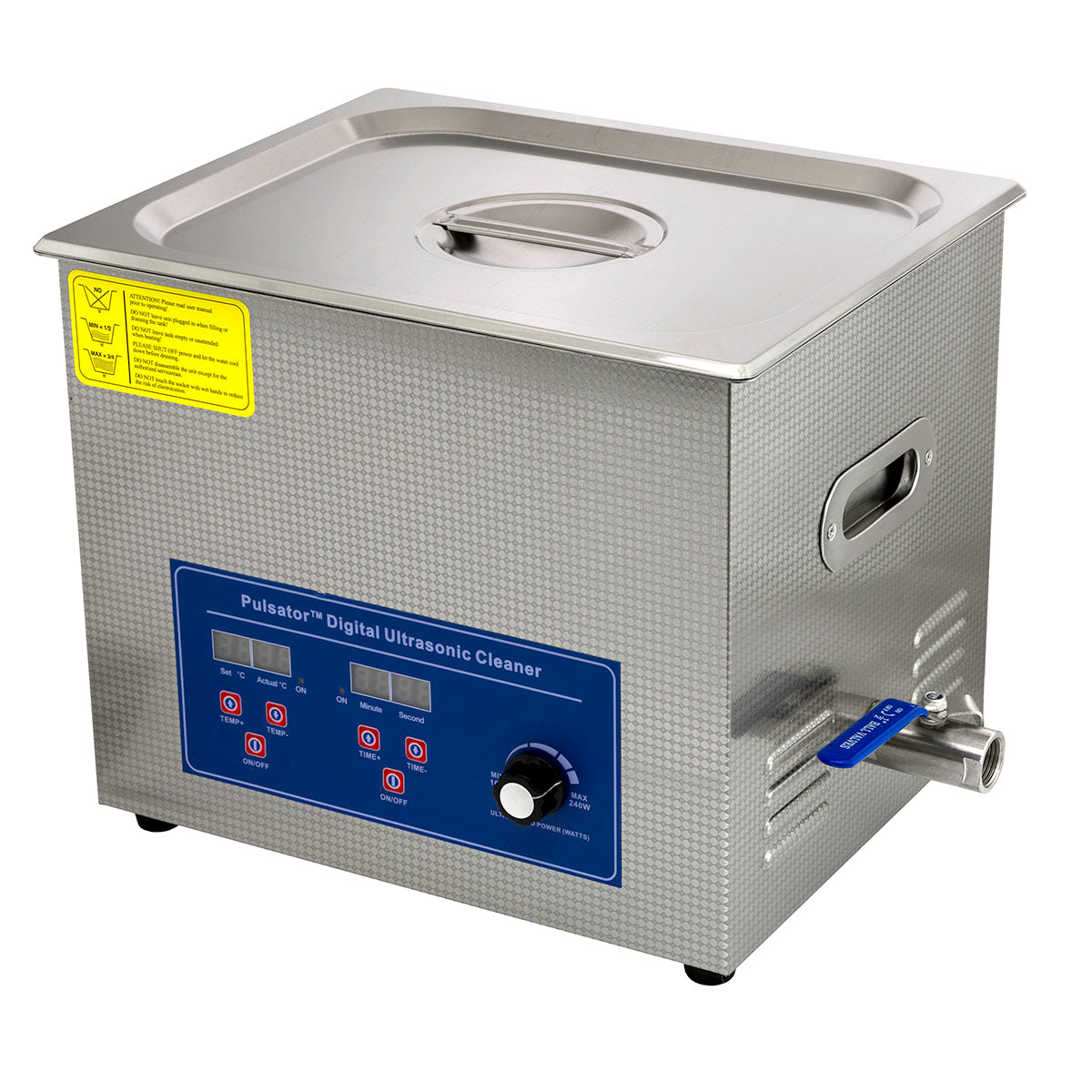 Pulsator Ultrasonic Cleaner, 2.6 gallon (10L) with adjustable time, temperature, and power
