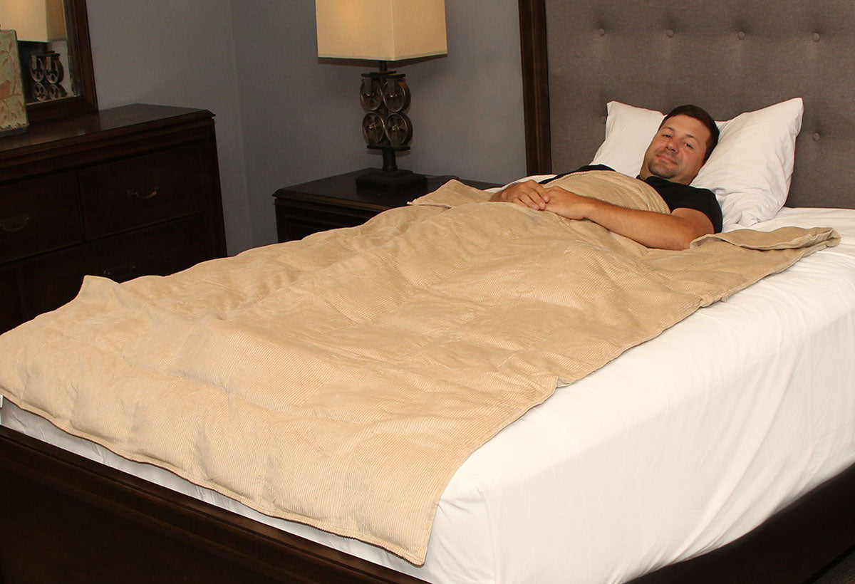 Sommerfly, Sleep Tight Light Weighted Blanket, Tan Corduroy, Large