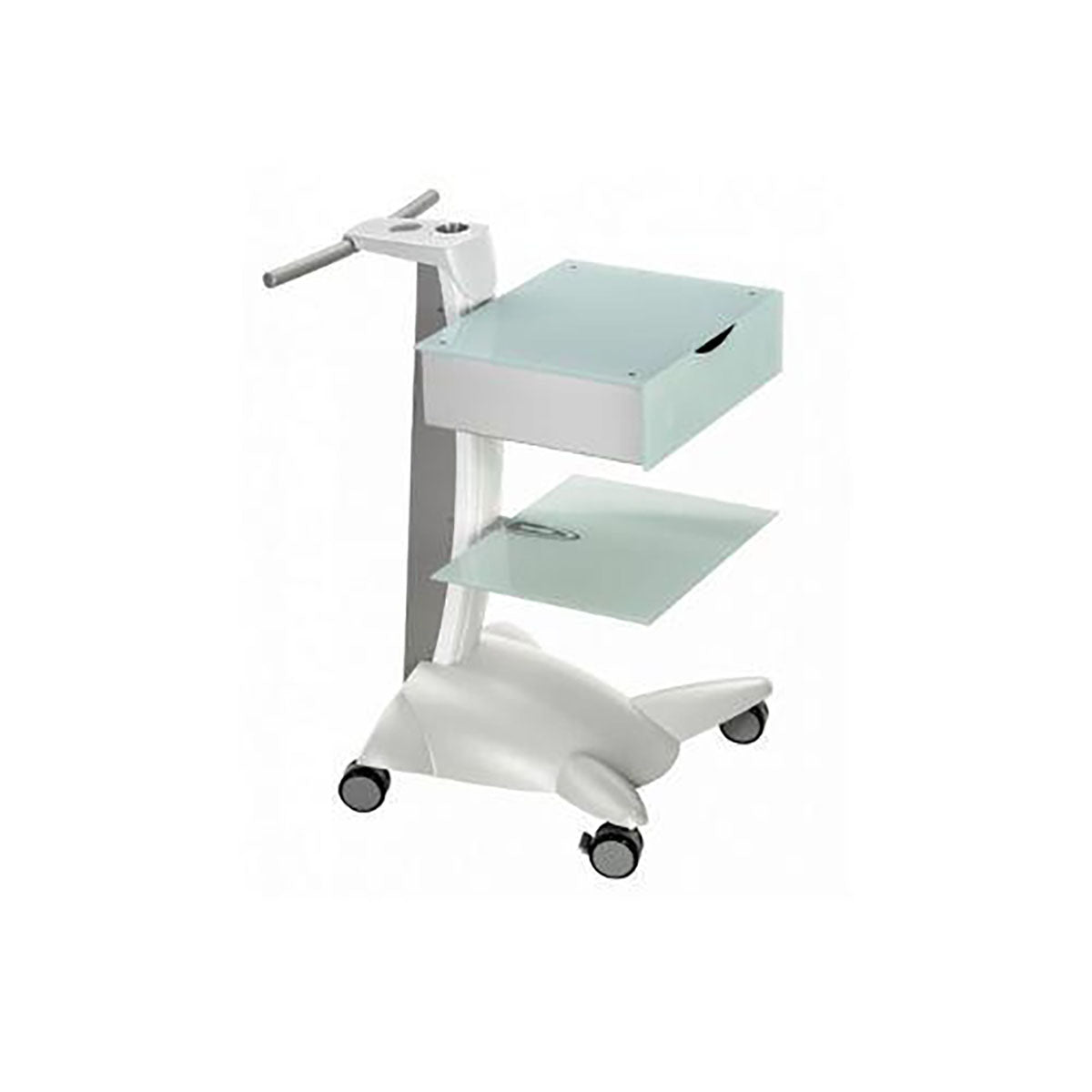 Move Cart with Drawer, Glass Shelf, Channel for Power Cord