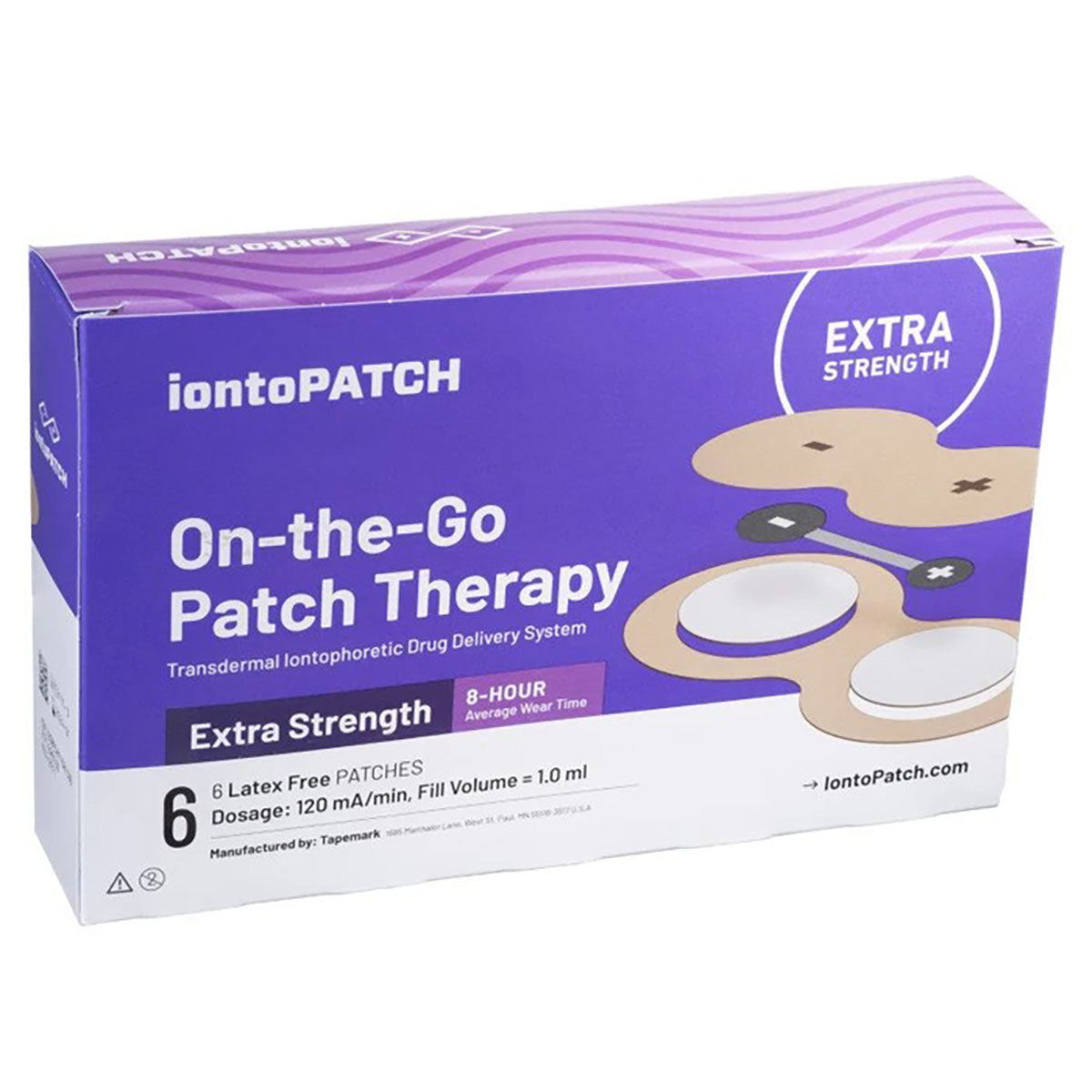 IontoPatch Extra Strength, patch/vial, 120mA-min, pack of 6