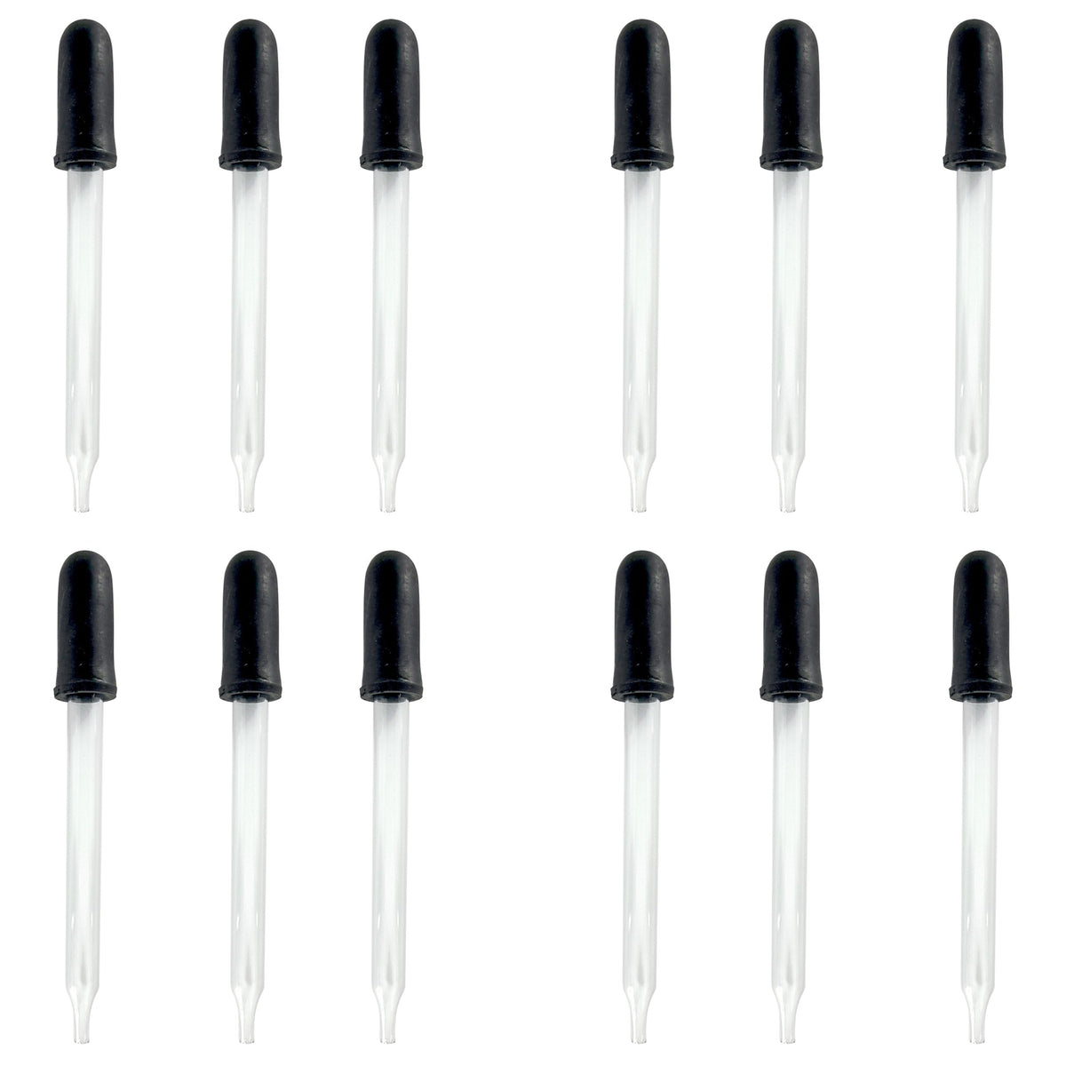 Dropper, Glass, Straight Tip, 3", Pack of 12