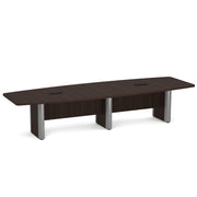 OfficeSource  Boat Shaped Conference Table with Elliptical Base - 12' - Java