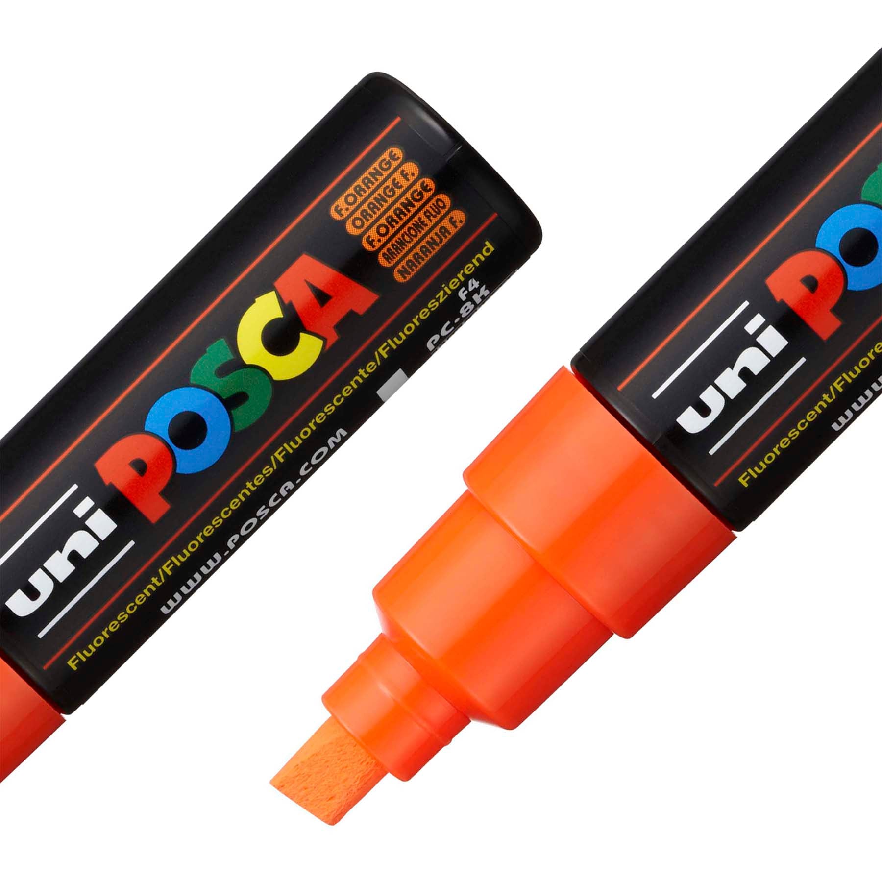 uni® POSCA PC-8K Water-Based Paint Markers, Broad Tip (8mm), Fluorescent Orange