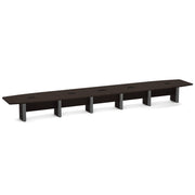 OfficeSource Laminate Expandable Boat Shaped Conference Table with Elliptical Base - 24' - Java