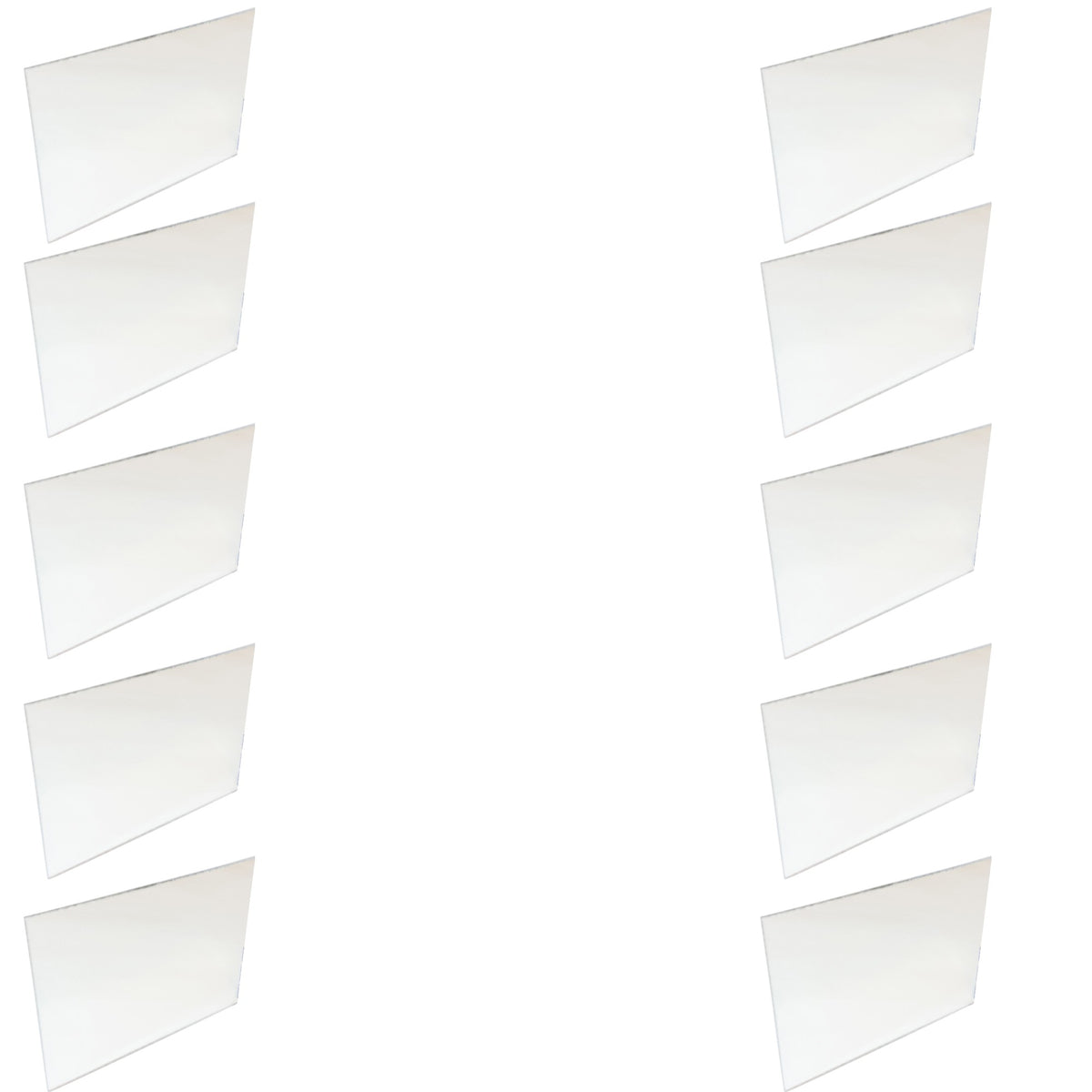 Mirror, Plexiglass, Rectangular, 2.5"x 3", Pack of 10