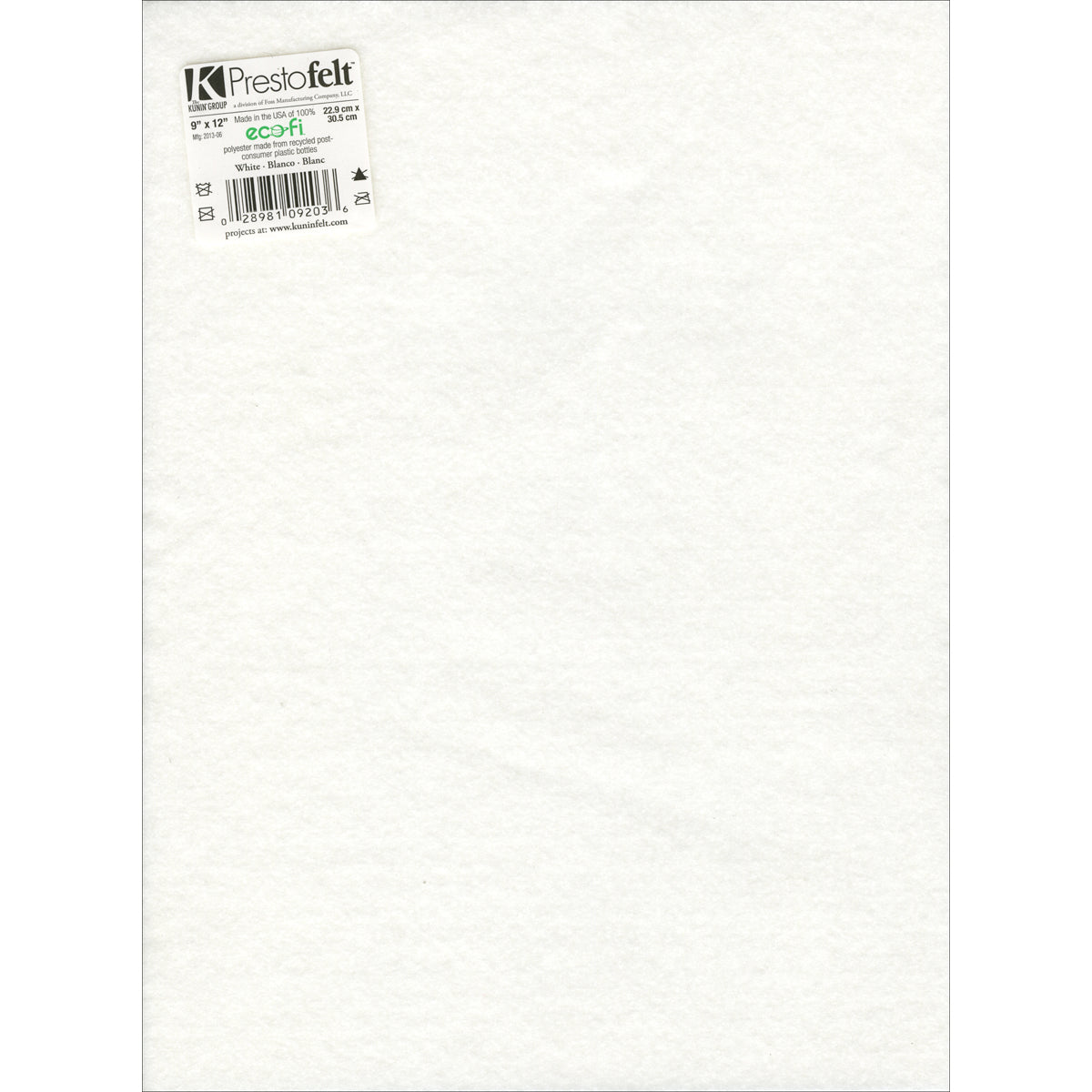 12-Piece Kunin Eco-fi Prestofelt Peel-n-Stick  9-Inch by 12-Inch  White