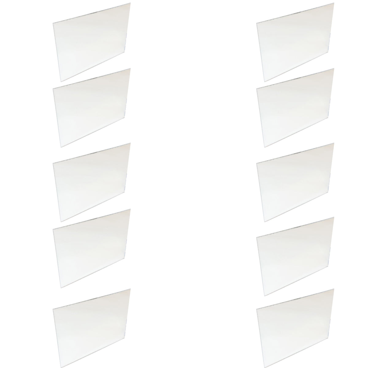 Mirror, Plexiglass, Rectangular, 5"x 7", Pack of 10