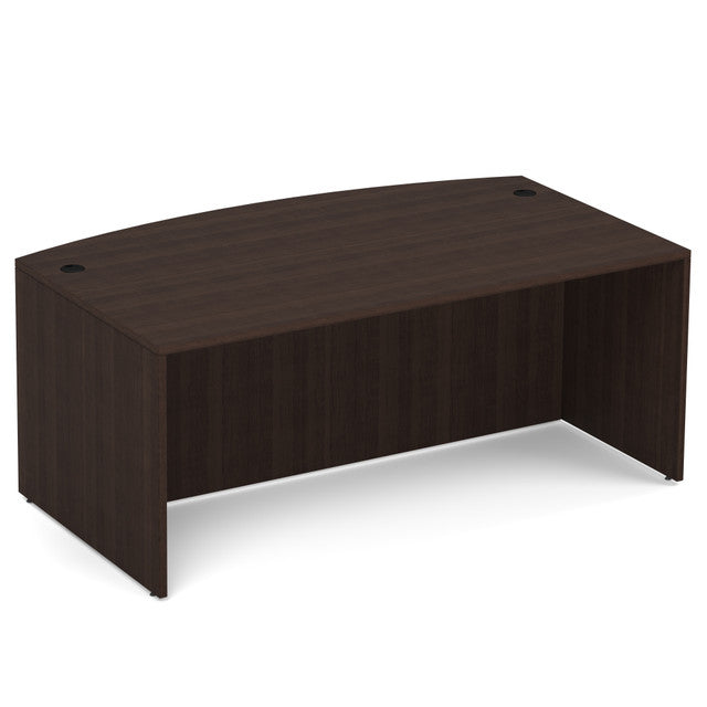 OfficeSource Laminate 71"W Bow Front Desk Shell - Java