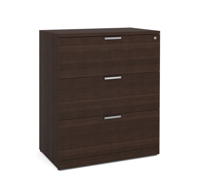 OfficeSource Laminate Lateral Files 3 Drawer Lateral File Cabinet - Java