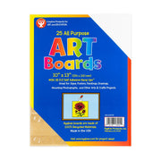 Art Board with Hang Ups - 25 shts, White 10"x13"