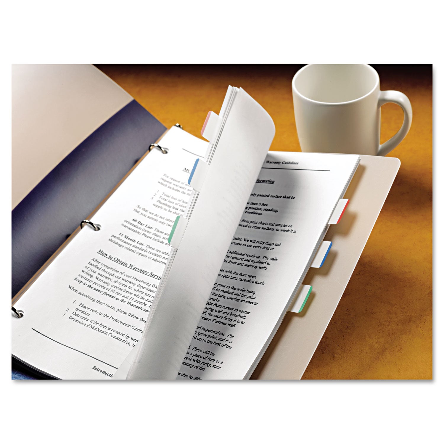 Post-it&reg; Durable Tabs - 1.50" Tab Height x 1" Tab Width - Green, Red, Blue Tab(s) - Repositionable - 1 Pack