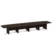 OfficeSource Laminate Expandable Boat Shaped Conference Table with Slab Base - 18' - Java