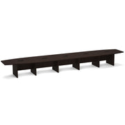 OfficeSource Laminate Expandable Boat Shaped Conference Table with Slab Base - 22' - Java