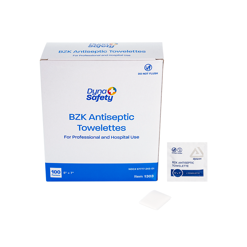 BZK Antiseptic Towelettes, 5" x 7" - 100 pcs per Box/10 Boxes per Case
