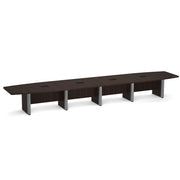 OfficeSource Laminate Expandable Boat Shaped Conference Table with Elliptical Base - 20' - Java
