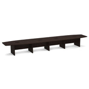 OfficeSource Laminate Expandable Boat Shaped Conference Table with Slab Base - 20' - Java