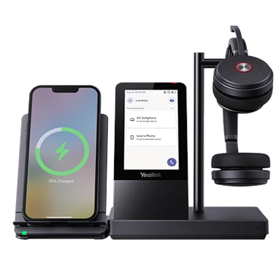 Yealink - WH66 Headset - Mono - USB 3.0 Type a - Wired/Wireless - Bluetooth/DECT - 524.9 Ft - 32 Ohm - 20 Hz to 20 KHz - Black