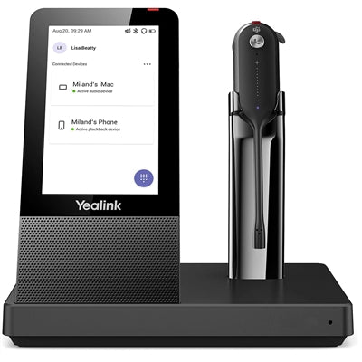 Yealink - WH67 Headset - Microsoft Teams Certification - Mono - USB 3.0 Type a - Wired/Wireless - Bluetooth/DECT - 393.7 - Black