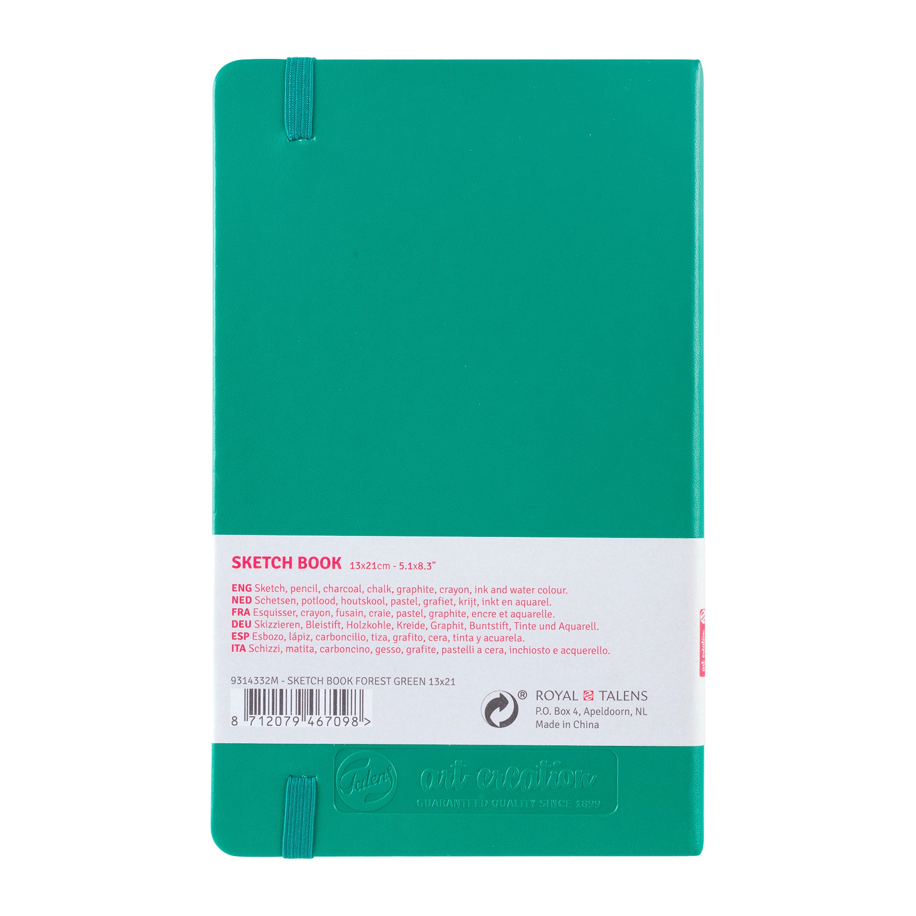 Sketchbook, 80 Sheets, 90lbs, Forest Green Cover, 5.1" x 8.3"