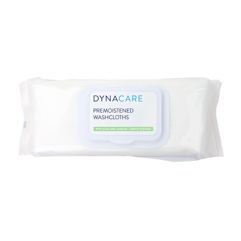 Premoistened Washcloths, 9" x 13" Soft Pack ReFill - 64 wipes per Pack/8 Packs per Case
