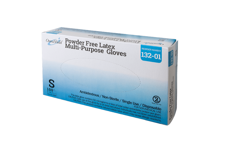 OmniShield Latex Powder Free Multi-Purpose Gloves (Small), 100 Pcs/Box, 10 Box/Cs