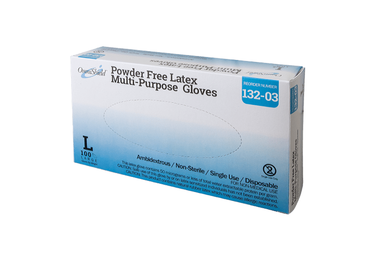 OmniShield Latex Powder Free Multi-Purpose Gloves (Large), 100 Pcs/Box, 10 Box/Cs