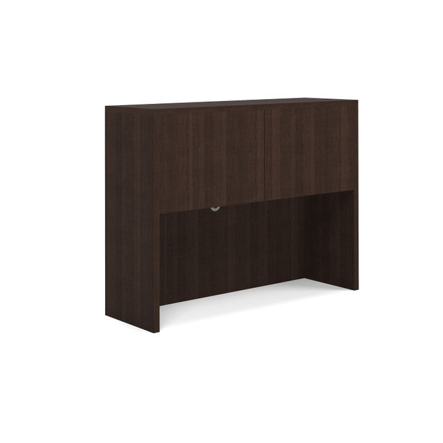 OfficeSource Laminate Lateral Files Hutch with Laminate Doors - 48"W X 36"H - Java