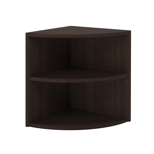 OfficeSource Laminate Corner Bookcase - 24"W x 24"D - Java