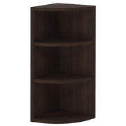 OfficeSource Laminate Corner Bookcase - 15"W x 15"D - Java