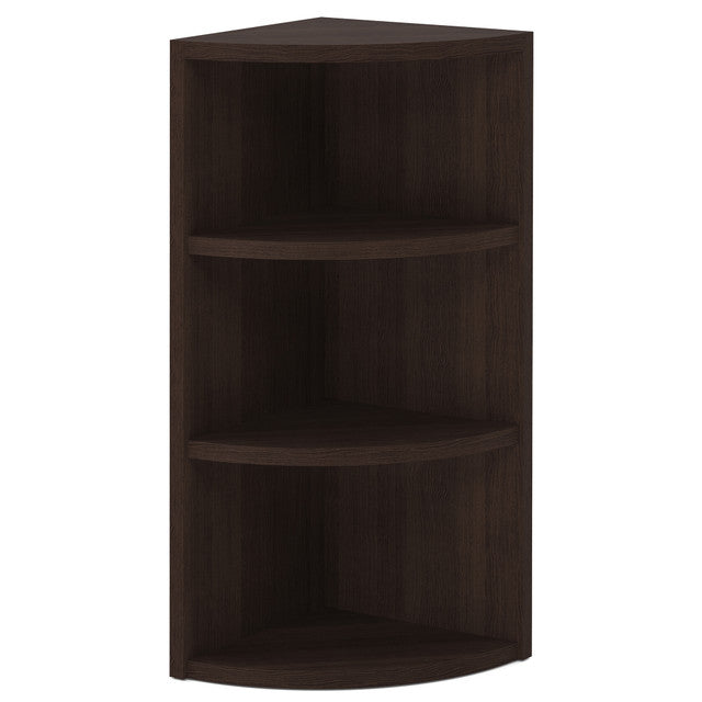 OfficeSource Laminate Corner Bookcase - 15"W x 15"D - Java