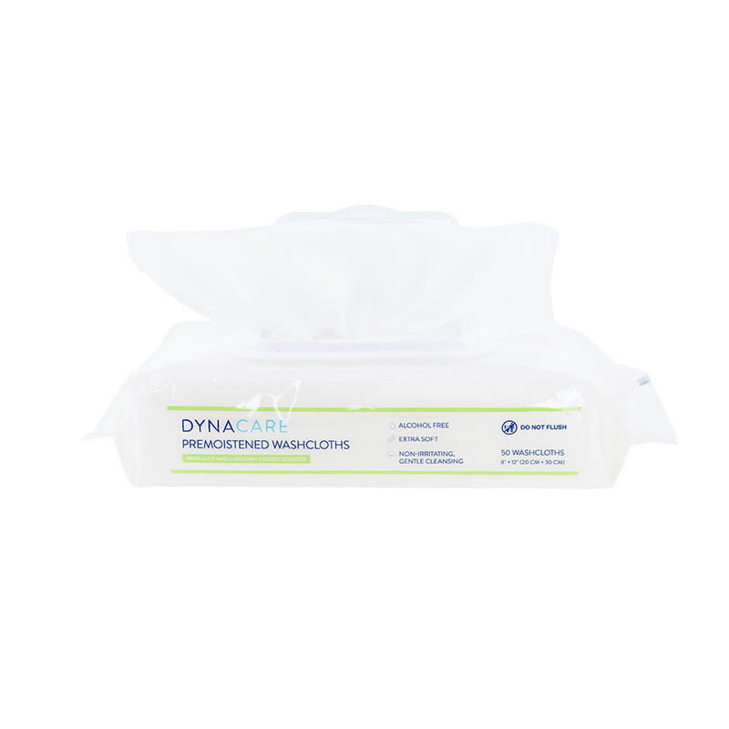 Premoistened Washcloths, 8" x 12" Soft Pack Refill - 50 wipes per Pack/12 Packs per Case
