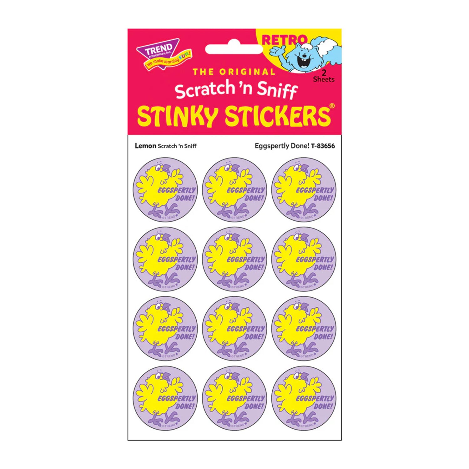 Eggspertly Done!/ Lemon Scent Stickers, 24 Per Pack, 6 Packs